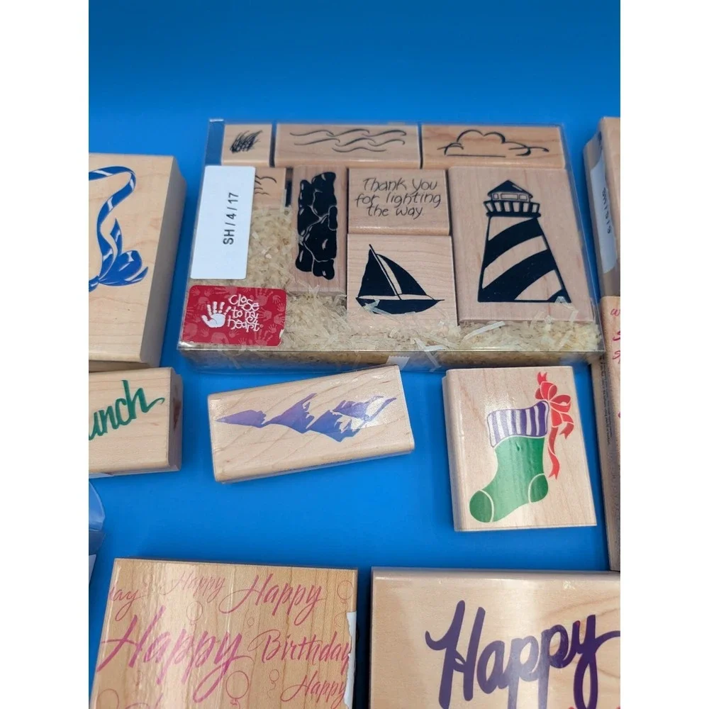 Wholesaler Reseller Crafter Enthusiast Wooden Rubber Stamp Lot Of 50+ Misc
